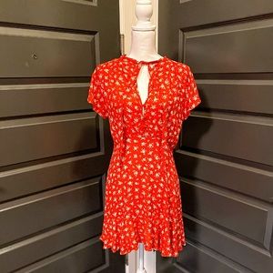 Floral Red Mini Dress